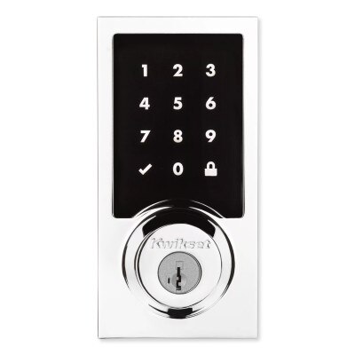 Kwikset SmartCode 916 Zigbee Contemporary Touchscreen Deadbolt with Home Connect, Polished Chrome